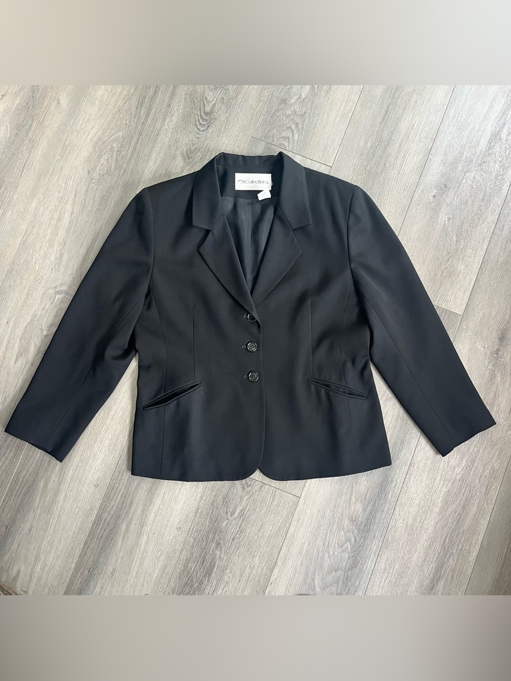 JH Collectibles 100% Wool Black Blazer Career Office Jacket Women